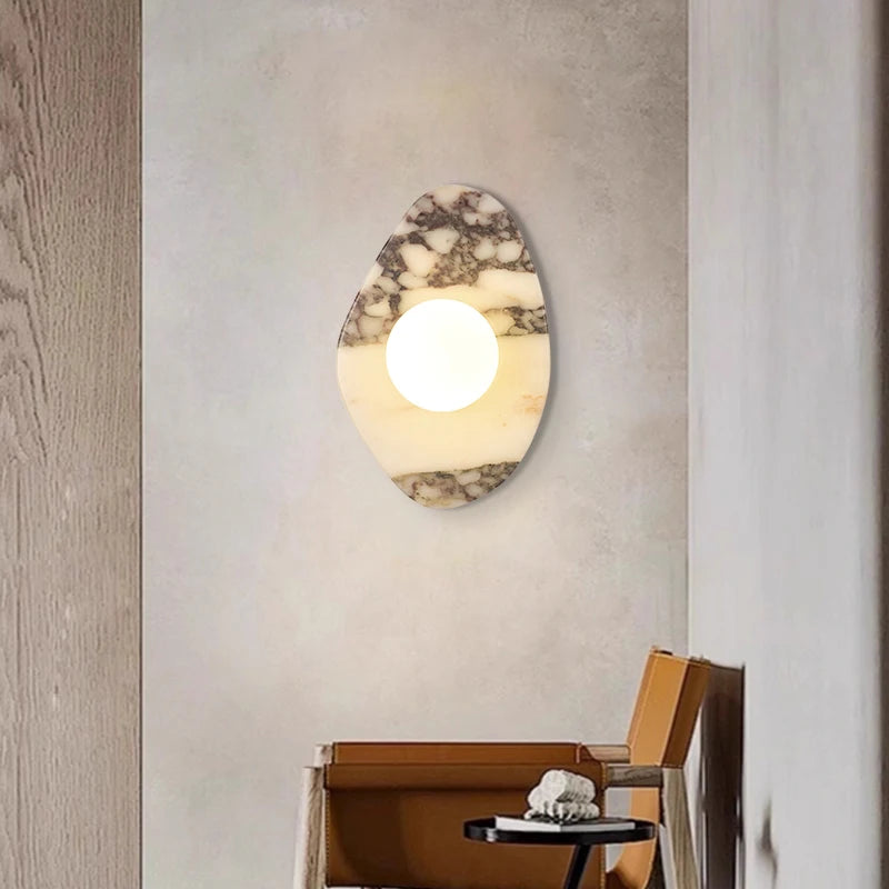 applique murale led marbre moderne blanc noir beige intérieur salon chambre chevetalley