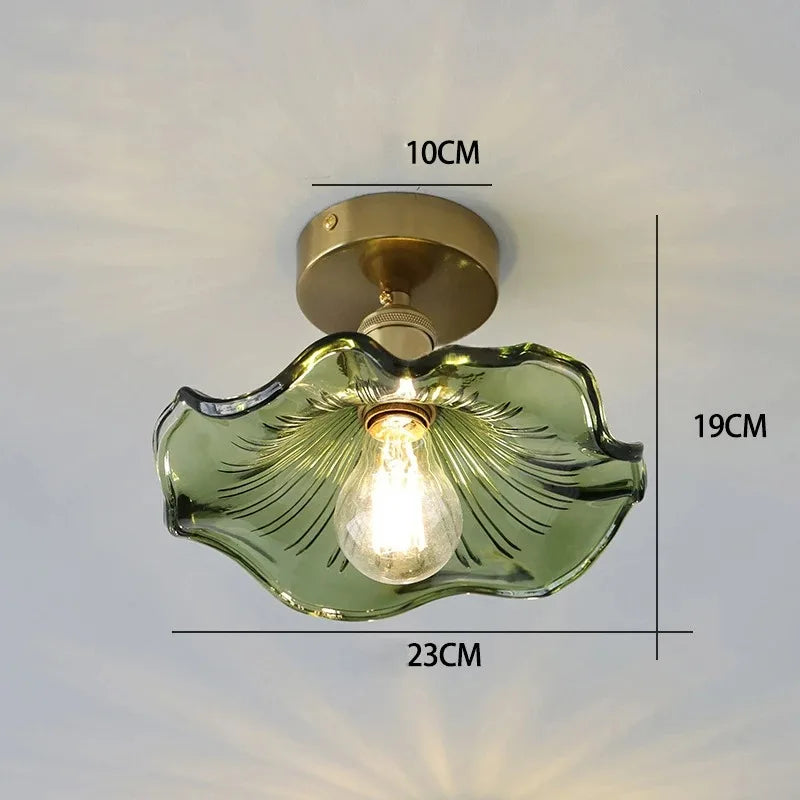 lustre suspendu vintage verre coloré tulipe filaments ampoule salon chambre