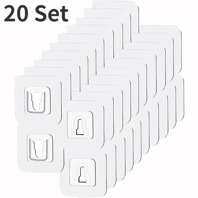 crochet adhésif transparent support photo moderne stockage mural plastique fixe clips rectangulaire
