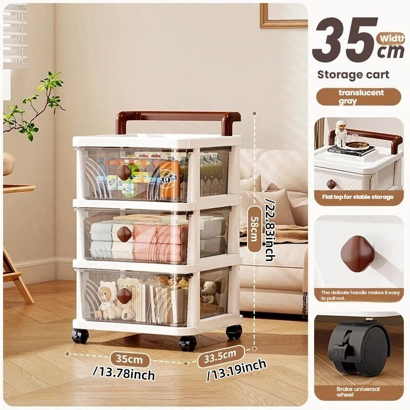 meuble rangement tiroirs roues blanc moderne rayures grises
