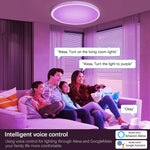 Module lumière LED intelligent blanc moderne diodes circulaire 220V RGBCW connectivité wifi gradation vocalisée