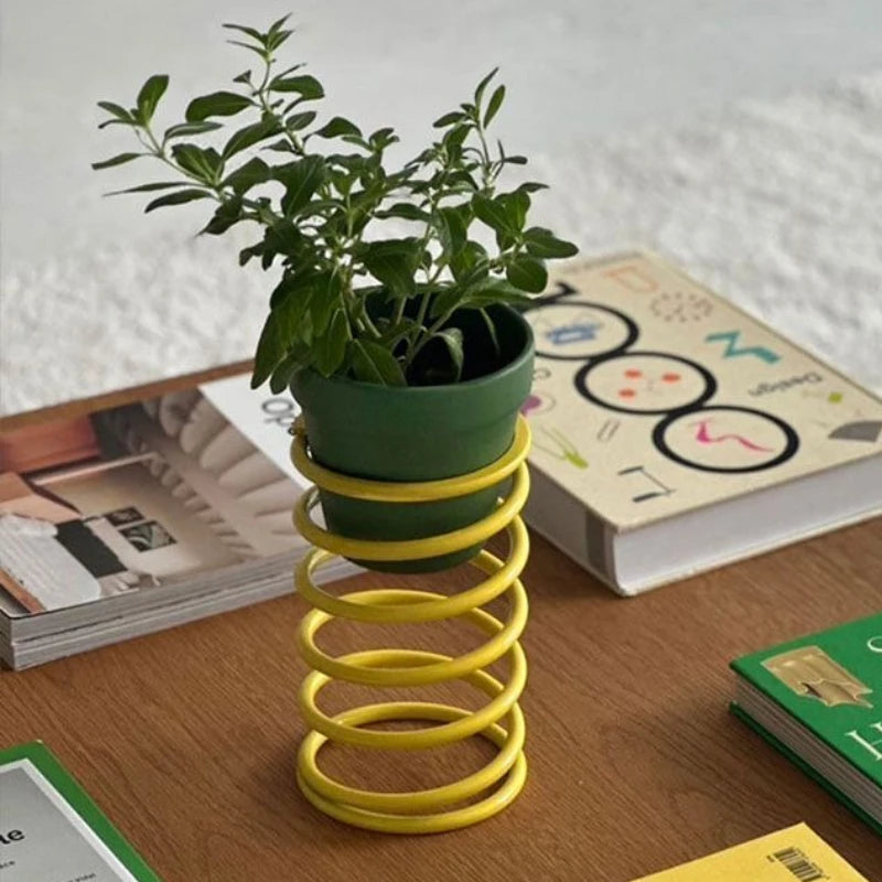 support plante moderne spirale adhésif pots plante vert bleu orange jaune