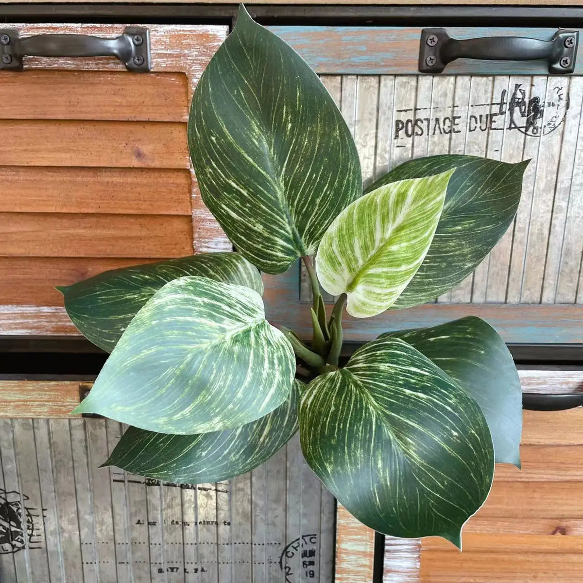 plantes artificielles feuilles vertes blanches naturelles extérieures décoration balcon jardin 40cm 32cm evergreen