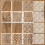 pochoirs lavables blancs motifs brique pierre bois modernes 12 pièces festifs projet