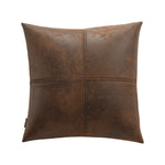 housse coussin effet cuir gris marron beige décoration intérieure moderne 45x45 cm