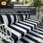 Coussin personnalisable rayé vert pour salon d'extérieur