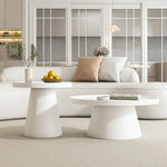 table basse moderne minimaliste ronde fer noir blanc salon maison