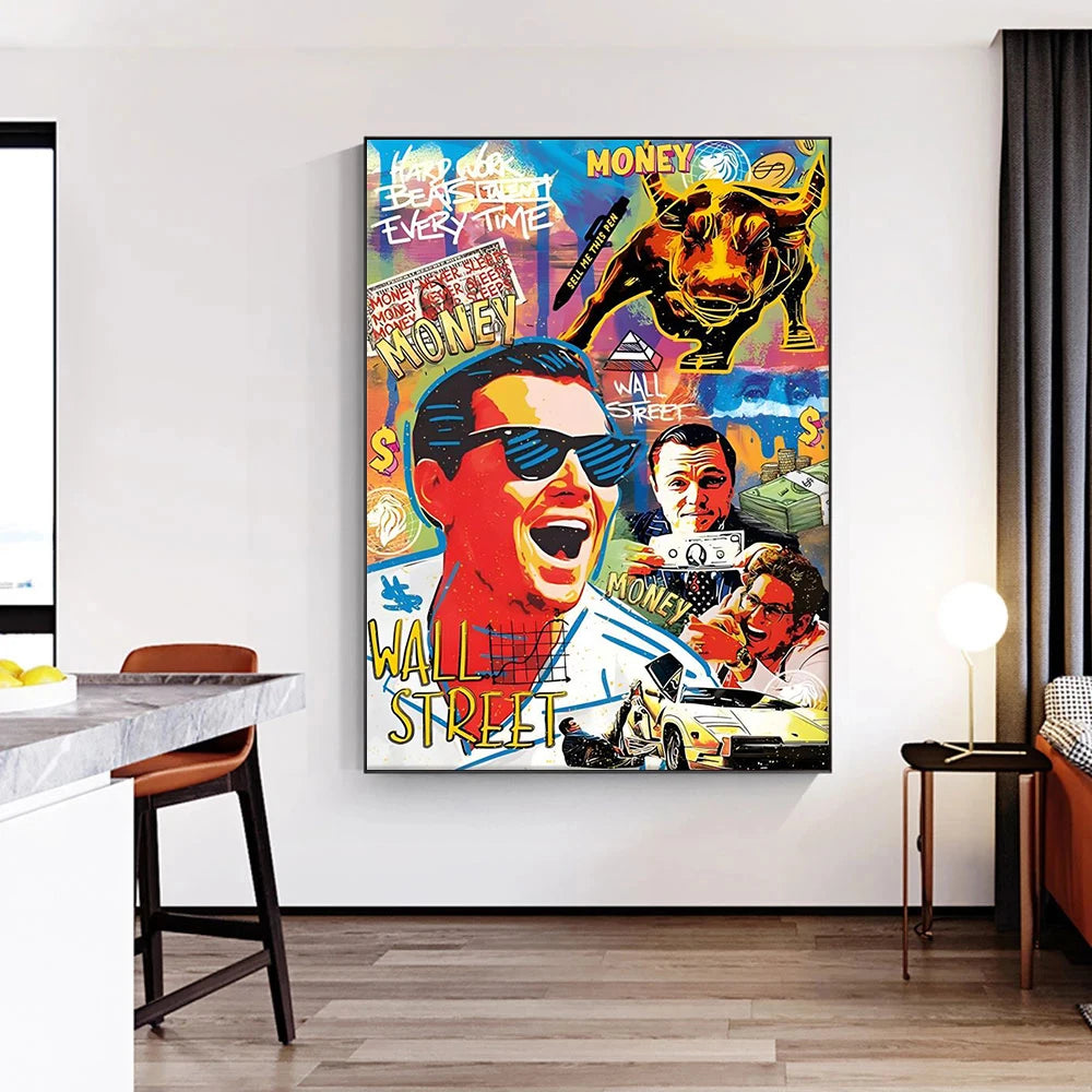 toile d'art populaire collage pop art opaque décoration moderne maison film