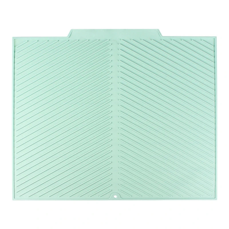 tapis cuisine moderne gris vert rayures diagonales drainage anti dérapant haute température resistant