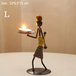 Statues décoratives métal noir beige marron artisanal moderne abstract character sculptural decoration vintage