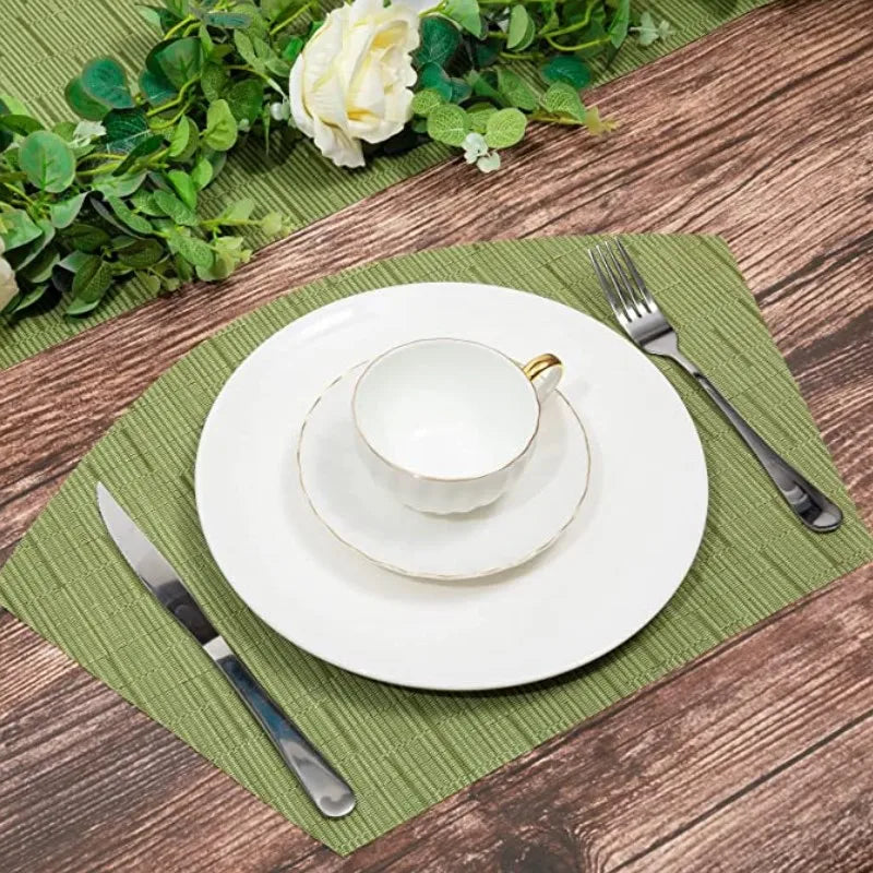 serviettes table vert clair texture bambou moderne respectueux environnement 45x30cm
