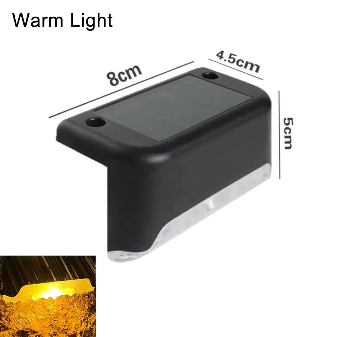 éclairage solaire led marches noir semi transparent adhésif extérieur moderne balcon patio jardin