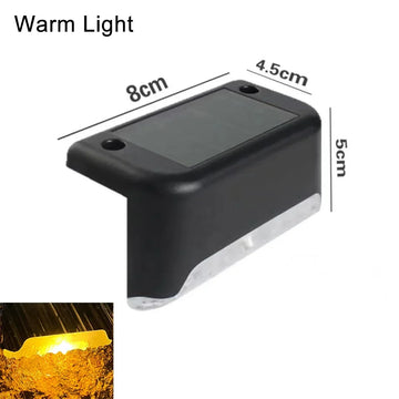 éclairage solaire led marches noir semi transparent adhésif extérieur moderne balcon patio jardin