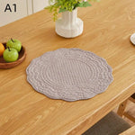 tapis table blanc rose clair gris vert bleu clair moderne texturé géométrique réutilisable lavable