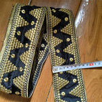 ruban dentelle brodé adhésif motif floral noir or couture mariage décoration couture