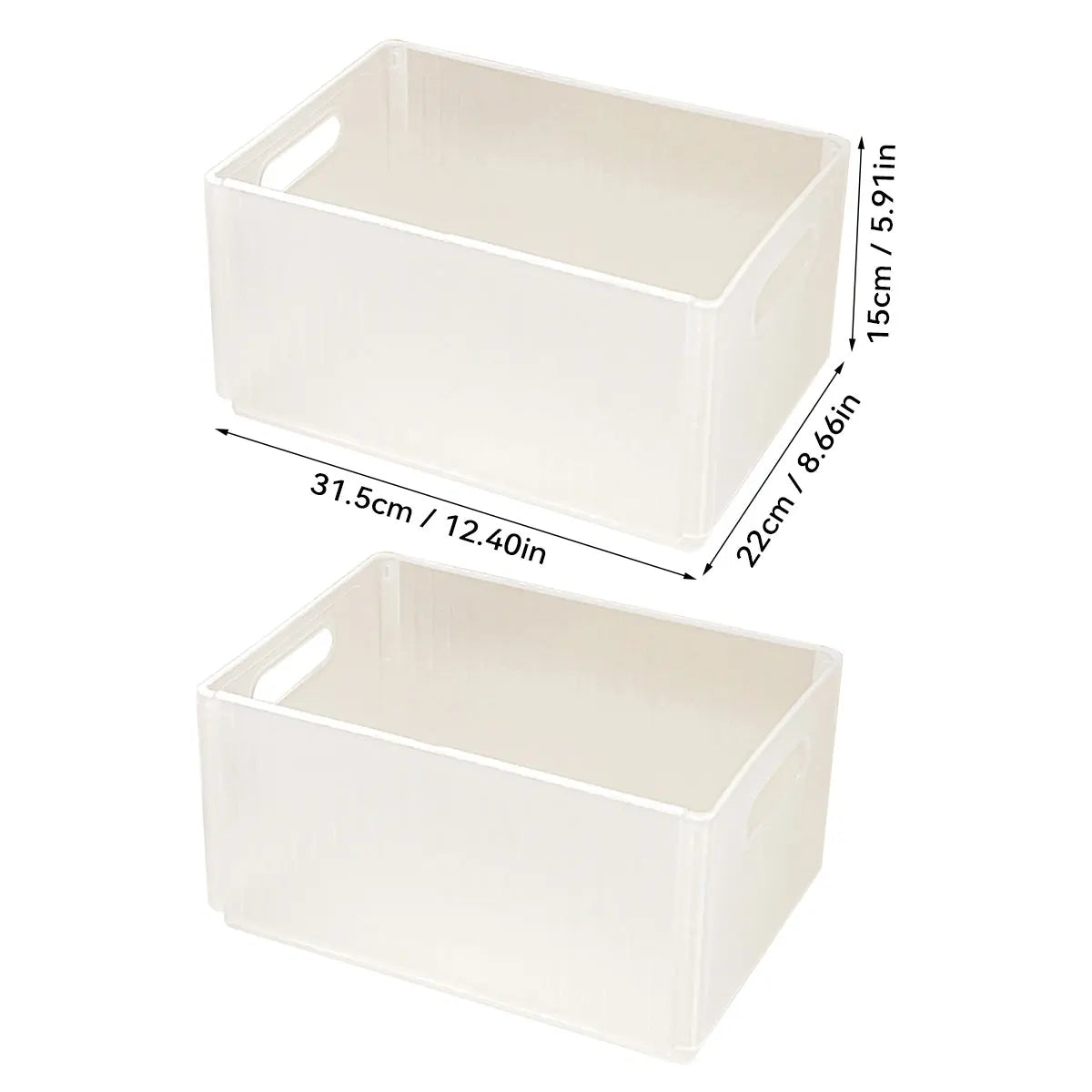 boîtes rangement pliables plastique moderne beige poignées boucles ridées stockage multifonctionnel