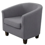 fauteuil moderne housse protectrice tissu motifs géométriques couleur beige gris adhésif fixations machine lavable