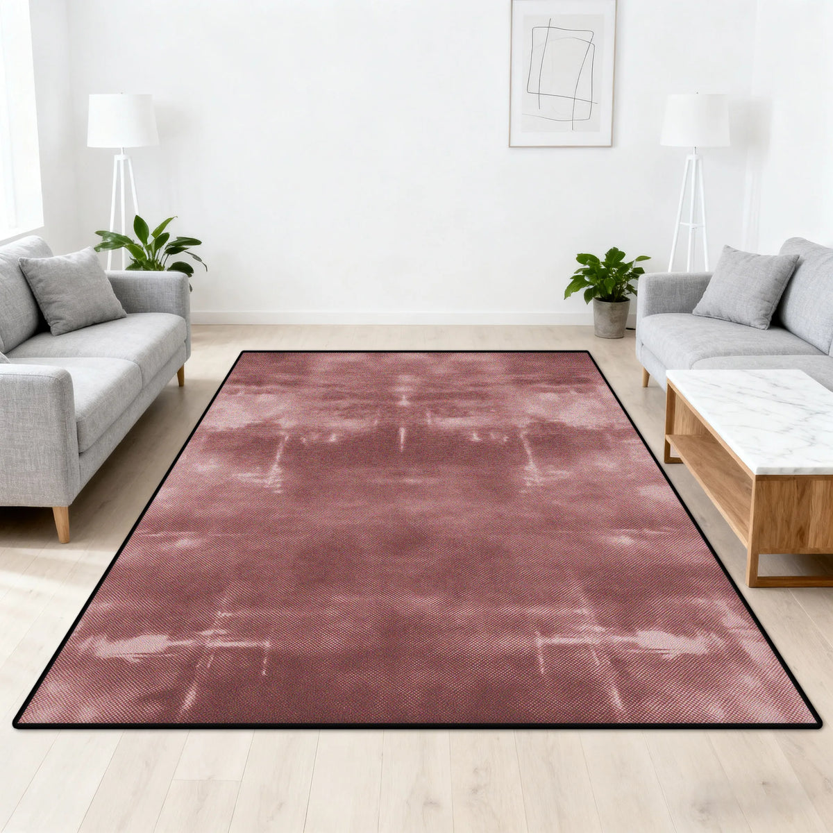 Tapis de sol unie antidérapant en polyester pour chambre à coucher