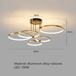 lampe suspendue or noir anneau circulaire moderne led télécommande chambre cuisine