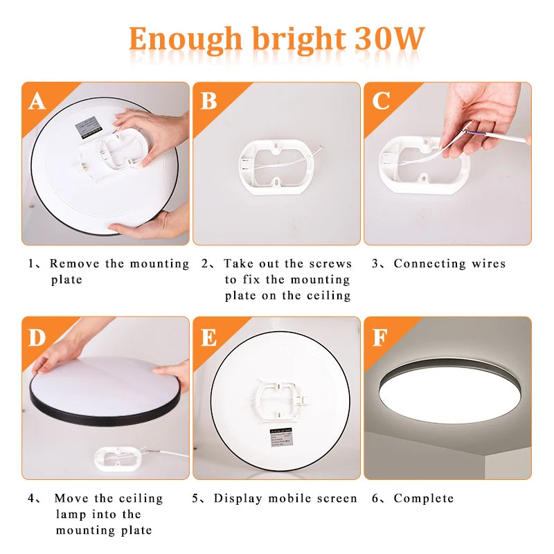 Lampe radar 20w 30w blanc moderne facile interrupteur tactile led étanche ip65