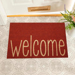 tapis d'entrée rouge welcome extérieur intérieur antidérapant moderne simple sol salle bain cuisine