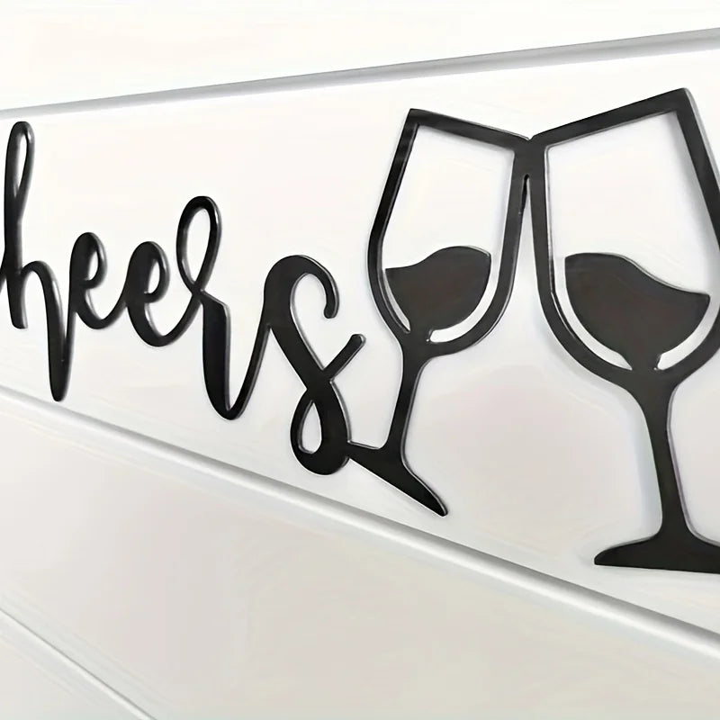 décoration murale moderne plaque noire cheers verres minimaliste chambre salon