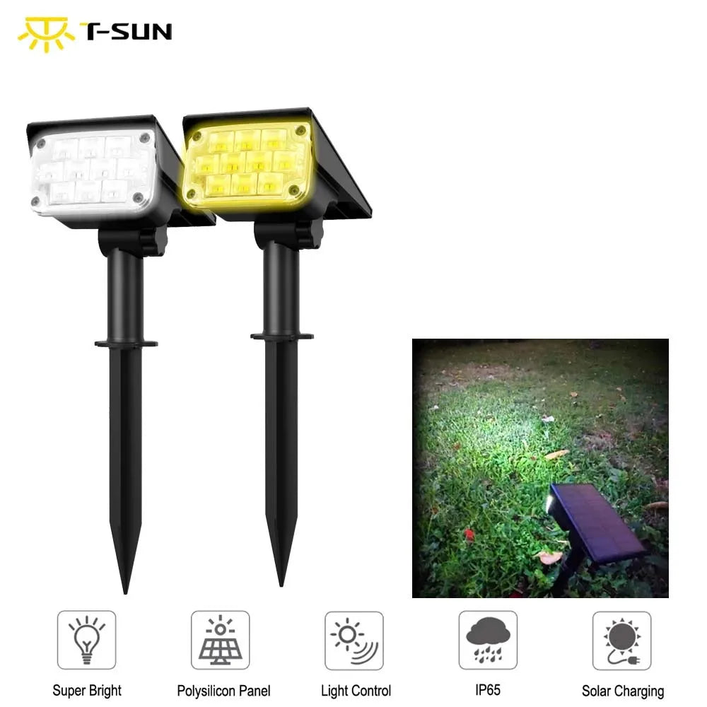 lampions solaires led ip65 waterproof modernes ajustables noir blanc jauneextérieur