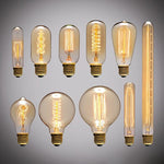 ampoules filament vintage transparentes dorées éclairage rétro industriel T45 T10 T225