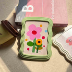 cadres photo modernes motifs floraux chats couleur vert rose blanc deco
