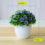 décoration intérieure pot fleurs artificielles bonsaï moderne blanc rouge violet jaune