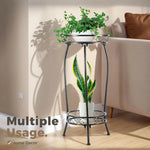 support plante étagère métal ajouré deux niveaux industriel vintage monstera deliciosa sansevieria fleuriintérieurextérieur