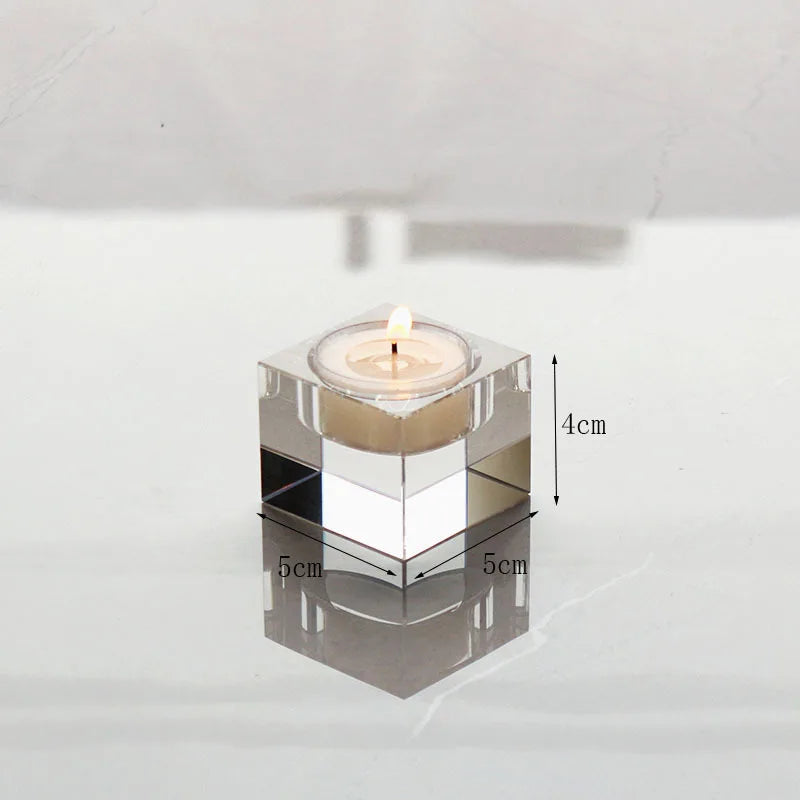 bougeoirs transparents modernes adhésifs bougie décoration mariage fête casa 5x5cm