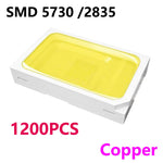 diodes led jaune smd 5730 2835 5w 60lm 3v plat opaques électronique 3000k 4000k