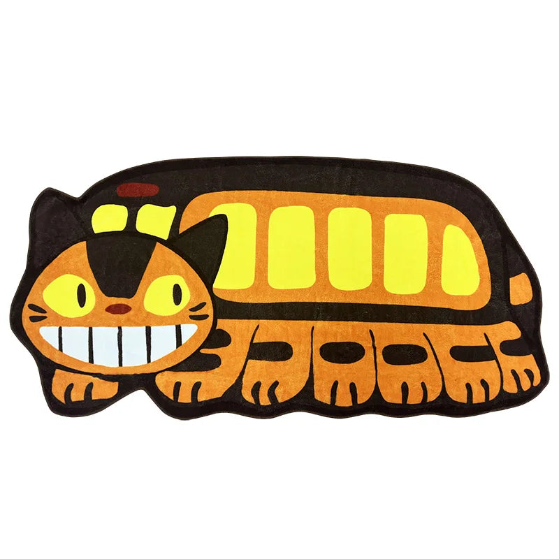 tapis dessin animé chat orange noir jaune blanc salon enfant cartoon pelucheux machine lavage