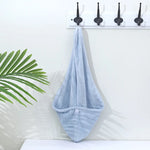 serviettes microfibre absorbantes couleurs gris rose bleu clair modernes clips fixation rapide toilette 66x25cm
