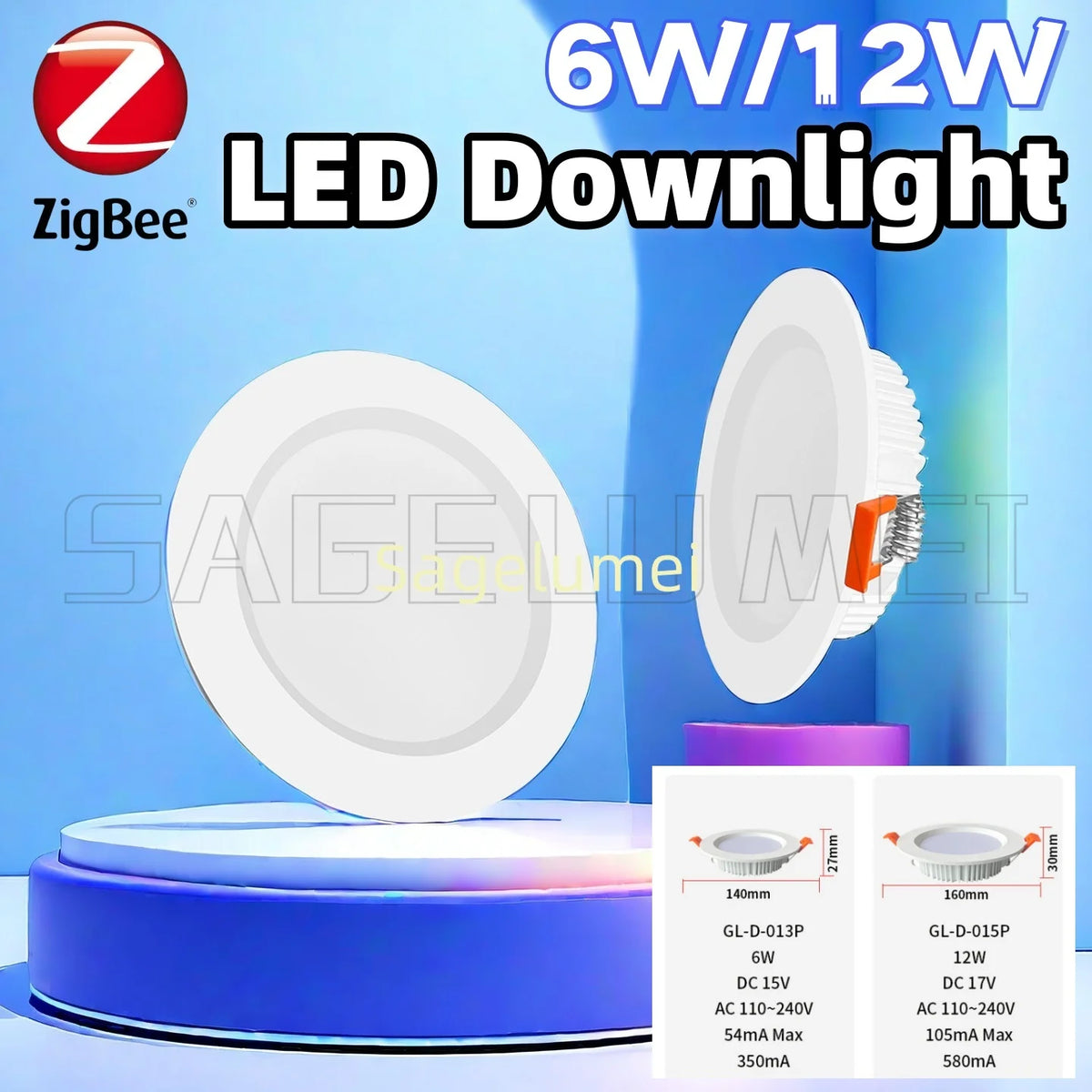 downlight led blanc moderne 140mm 30mm cci 110 240v cci 90 certifié rohs cee