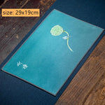 serviettes table bleu vert fleurs oiseaux paysages traditionnelles élégantes absorbantes coton thermiques