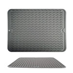 tapis cuisine silicone gris moderne tasse thé bol cuillère fourchette plateau ondulé