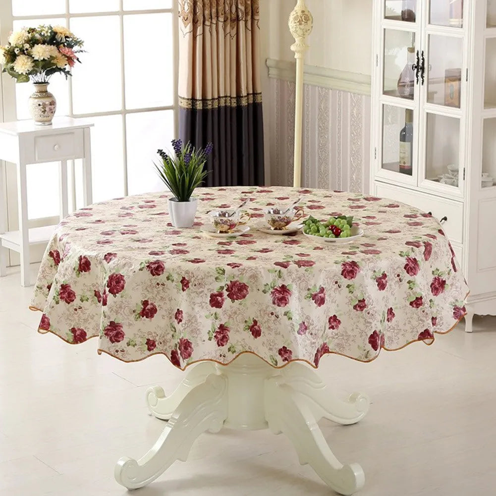 nappe fleurie imperméable thème nouvel an classique rose or vintage table manger polyester coton