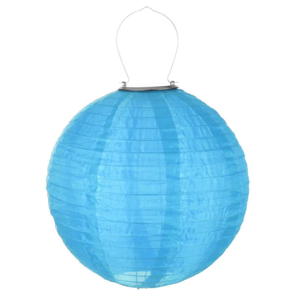 lanterne solaire led florale traditionnelle blanc rouge vert rose crochets tissu nylon opaque festive