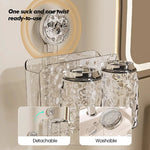 porte brosses dents gobelets transparent moderne texturé fixation suction salle bain