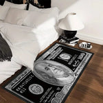 tapis noir blanc motif dollar durable polyester antidérapant usage maison prière