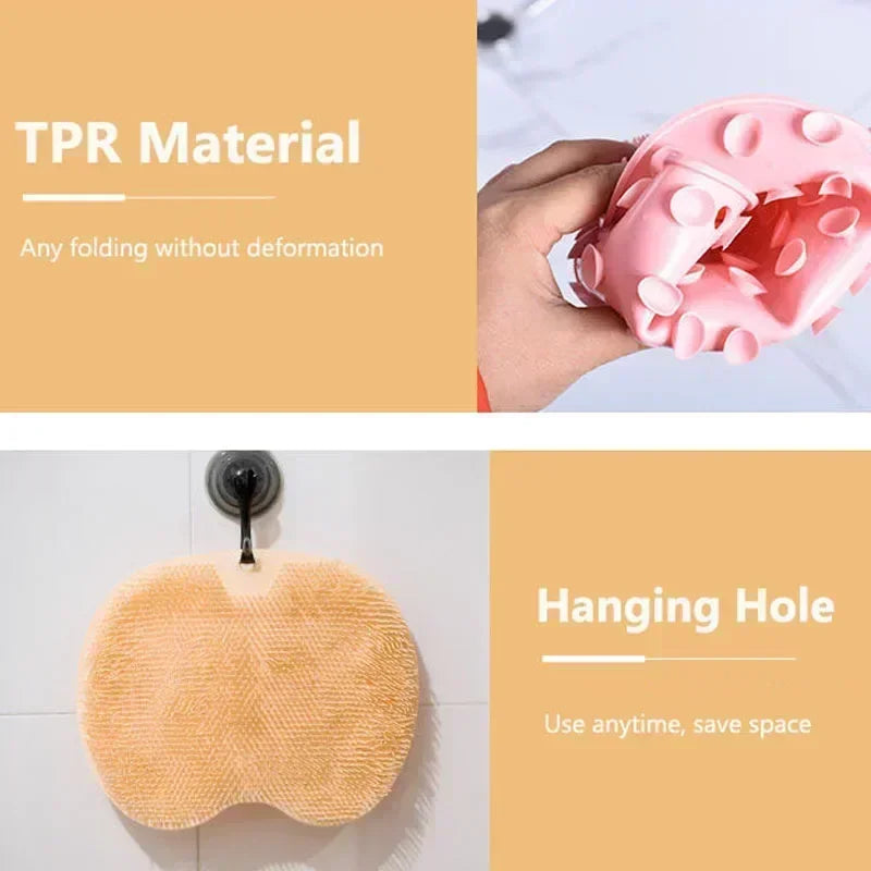 tapis bain antidérapant brosse massage dos exfoliation pieds ventouses couleurs multiples