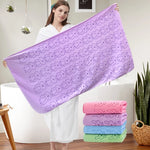 serviette bain polyester rapide motif lapins mignons couleurs violet rose vert bleu doux moderne