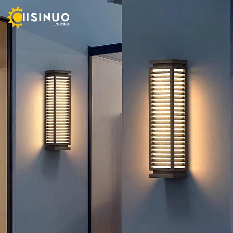 appliques murales led noir contemporaines ip65 extérieures acier inoxydable résistantes hydrofuge