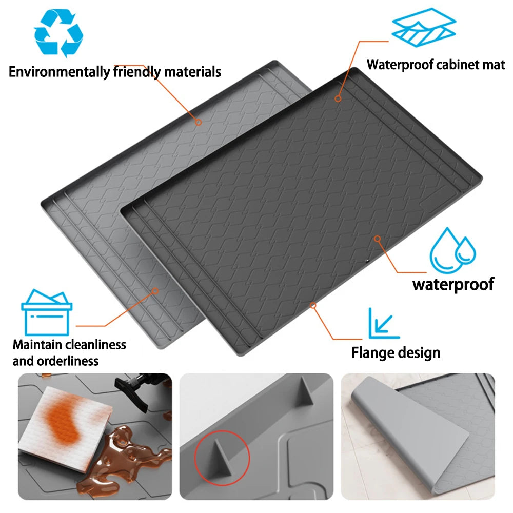 tapis imperméable sous évier tapis sol cuisine salle bain récupération eau moderne utilitaire
