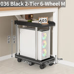 chariot mobile multifonctionnel roulettes blanc noir moderne organiser stockage tablettes cables charge