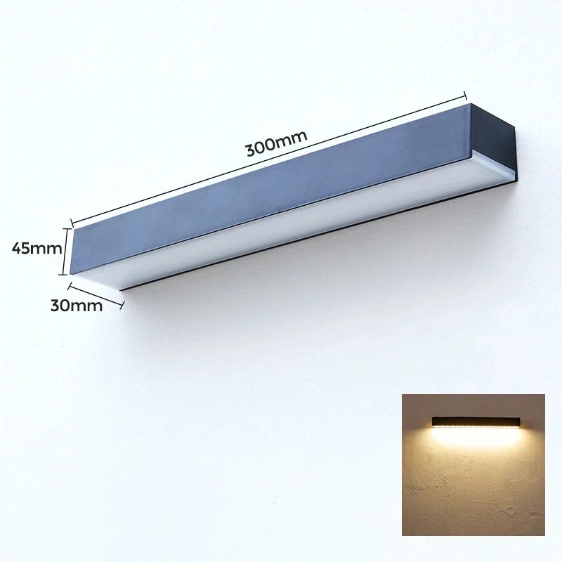 applique murale led moderne extérieure solaire noire blanche rectangulaire minimaliste
