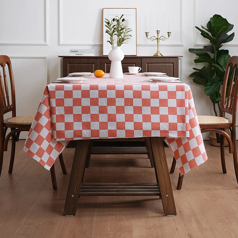 nappe table carreaux noir blanc classique réutilisable polyester coton machine été hiver printemps automne