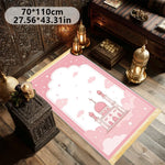 tapis prière islamique rose mosquée nuages étoiles polyester vinyle résistant décoration moderne usage multipleextérieurintérieur